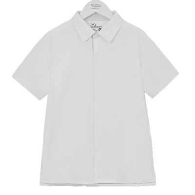 Рубашка школьная с коротким рукавом для мальчика Deloras С71783S светло серая 1